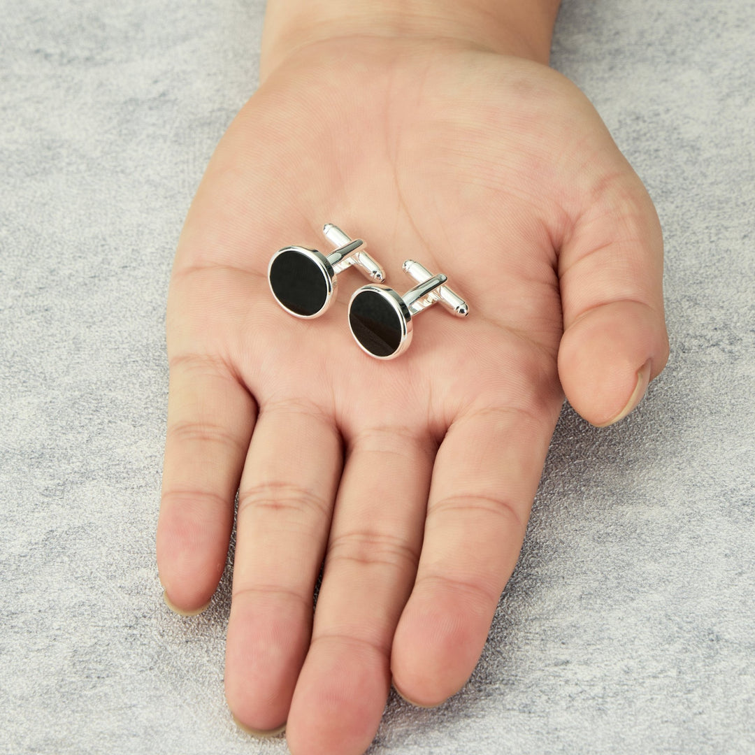 Men's I Couldn't Say I Do Without You Black Onyx Gemstone Cufflinks - Philip Jones Jewellery