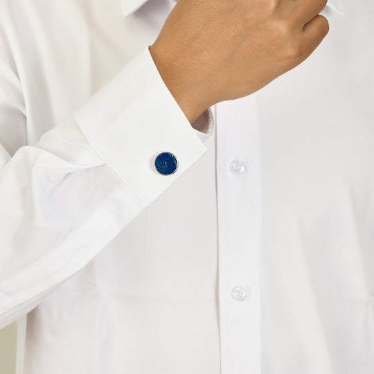 Men's I Couldn't Say I Do Without You Lapis Gemstone Cufflinks - Philip Jones Jewellery