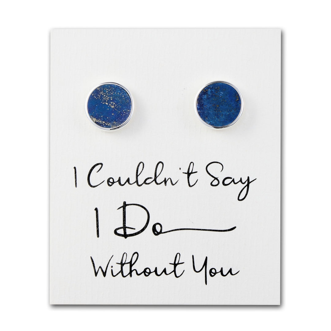 Men's I Couldn't Say I Do Without You Lapis Gemstone Cufflinks - Philip Jones Jewellery