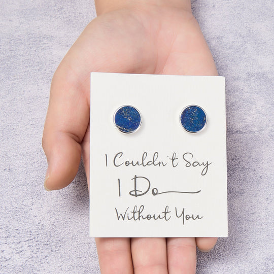 Men's I Couldn't Say I Do Without You Lapis Gemstone Cufflinks - Philip Jones Jewellery