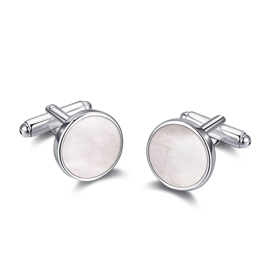 Men's I Couldn't Say I Do Without You Mother of Pearl Gemstone Cufflinks - Philip Jones Jewellery
