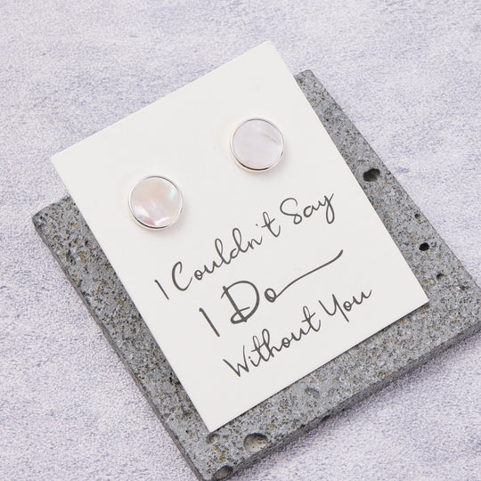 Men's I Couldn't Say I Do Without You Mother of Pearl Gemstone Cufflinks - Philip Jones Jewellery