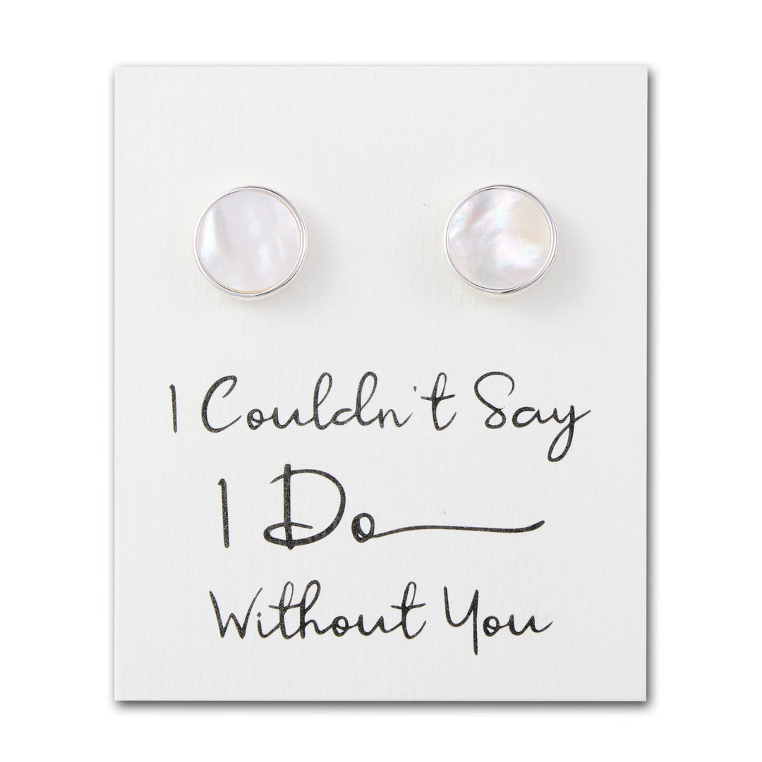 Men's I Couldn't Say I Do Without You Mother of Pearl Gemstone Cufflinks - Philip Jones Jewellery