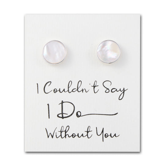 Men's I Couldn't Say I Do Without You Mother of Pearl Gemstone Cufflinks - Philip Jones Jewellery