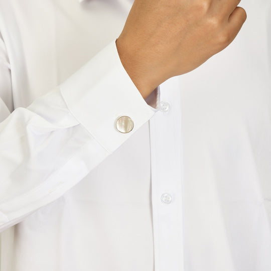 Men's I Couldn't Say I Do Without You Mother of Pearl Gemstone Cufflinks - Philip Jones Jewellery