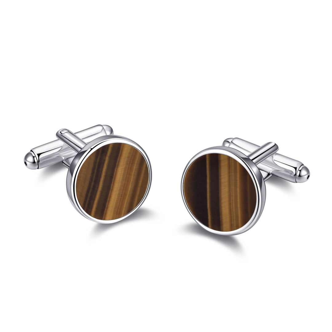 Men's I Couldn't Say I Do Without You Tigers Eye Gemstone Cufflinks - Philip Jones Jewellery