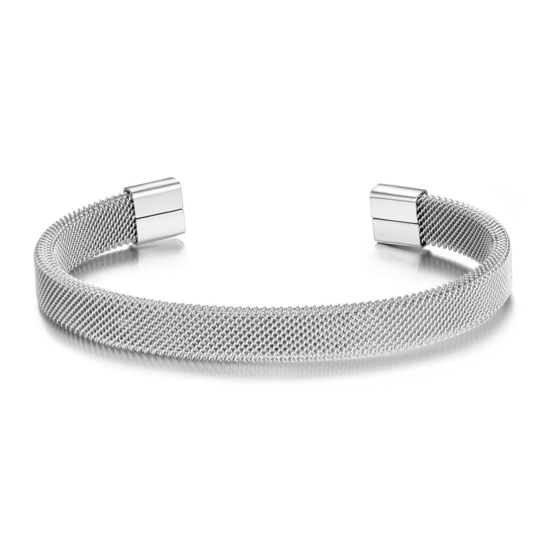 Men's Stainless Steel Mesh Cuff Bracelet - Philip Jones Jewellery