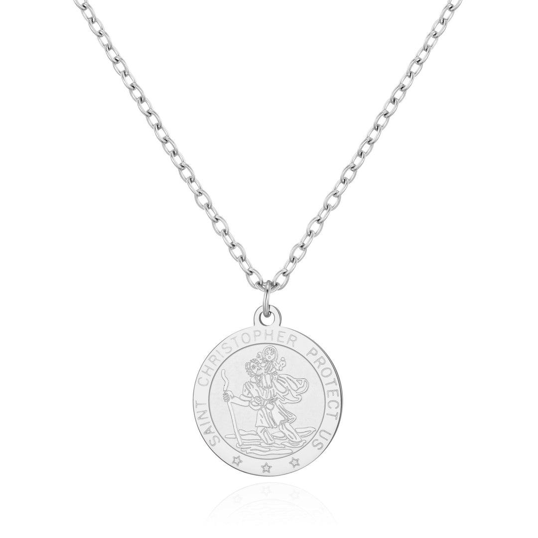 Men's Stainless Steel St Christopher Necklace - Philip Jones Jewellery