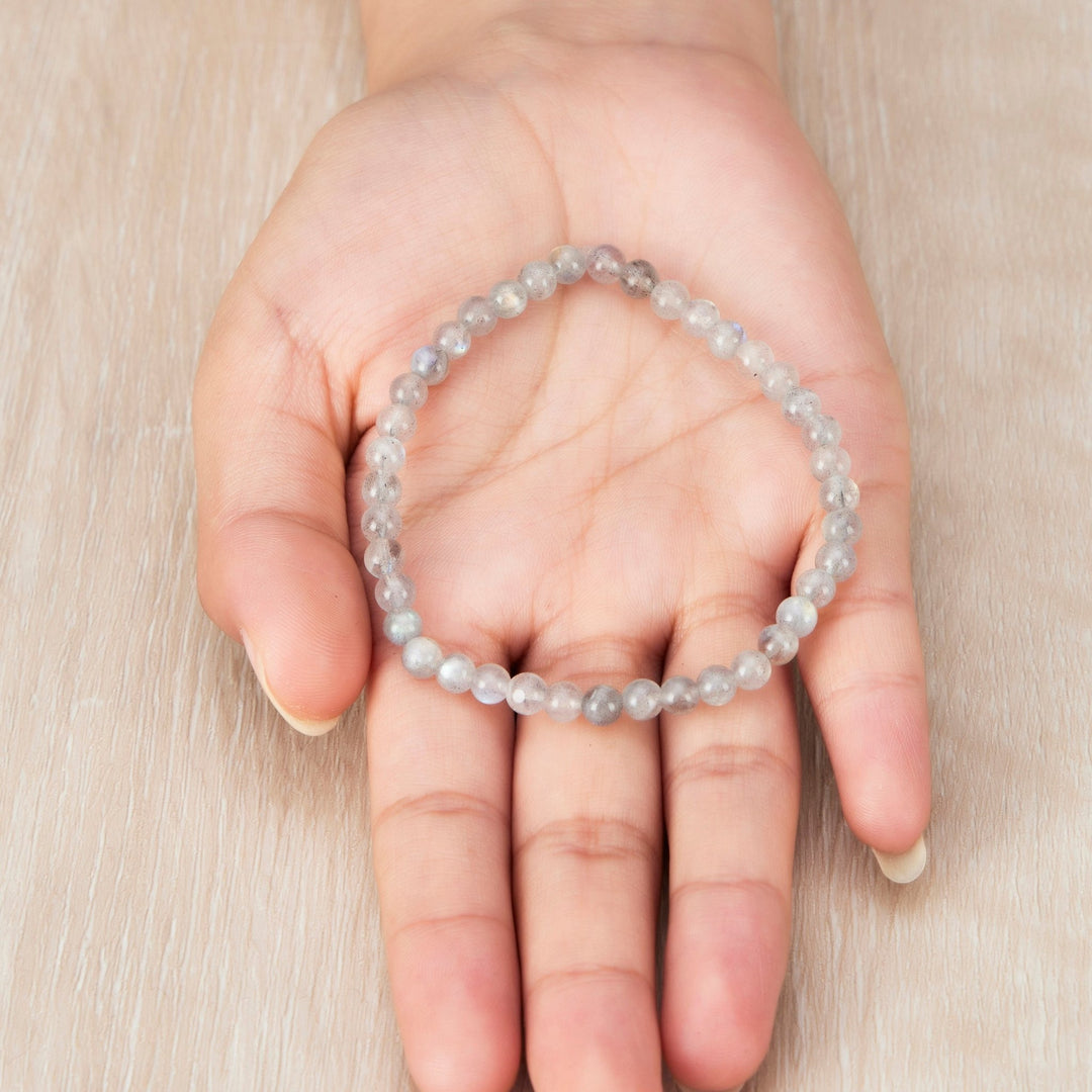 Moonstone Mini Beaded Gemstone Stretch Bracelet - Philip Jones Jewellery