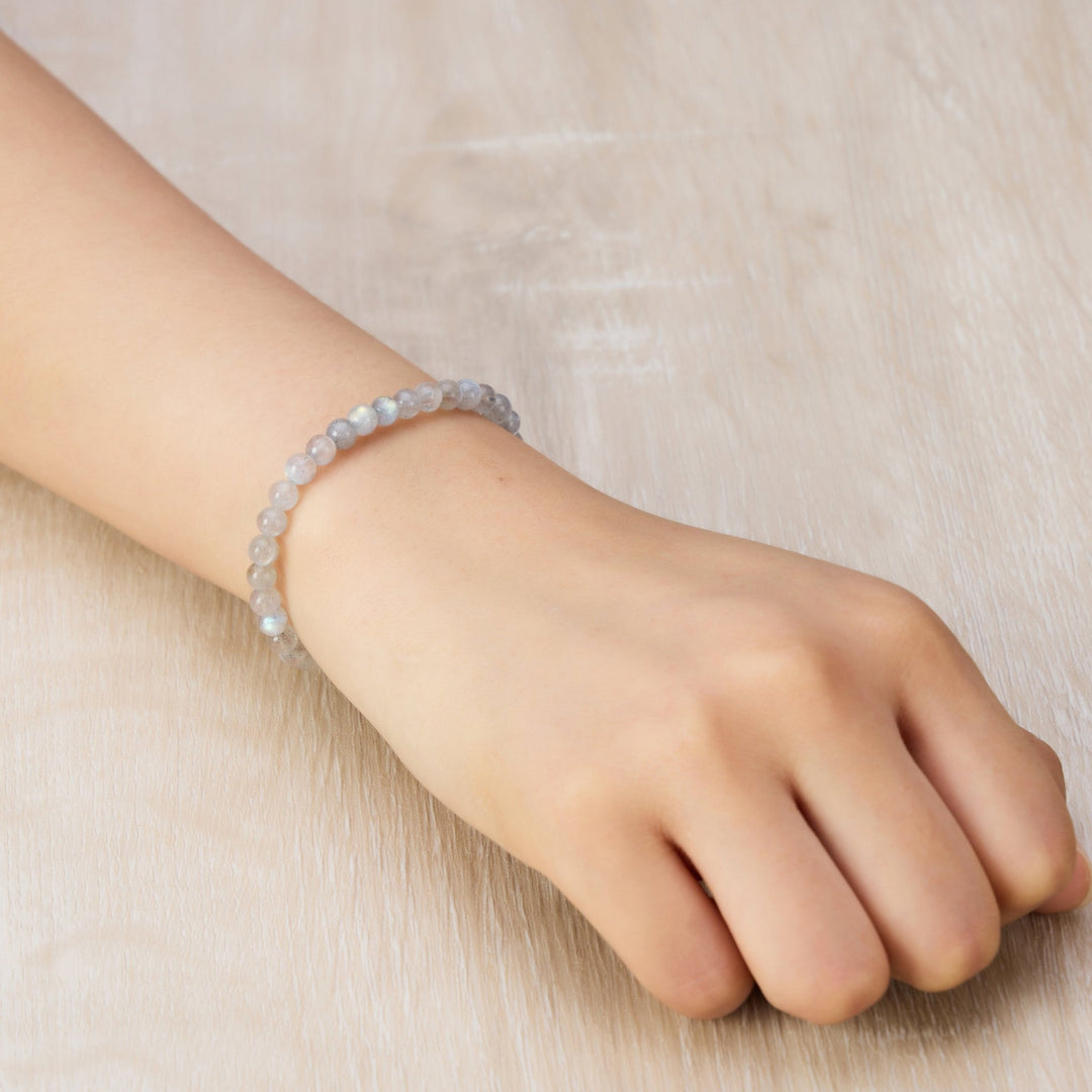 Moonstone Mini Beaded Gemstone Stretch Bracelet - Philip Jones Jewellery