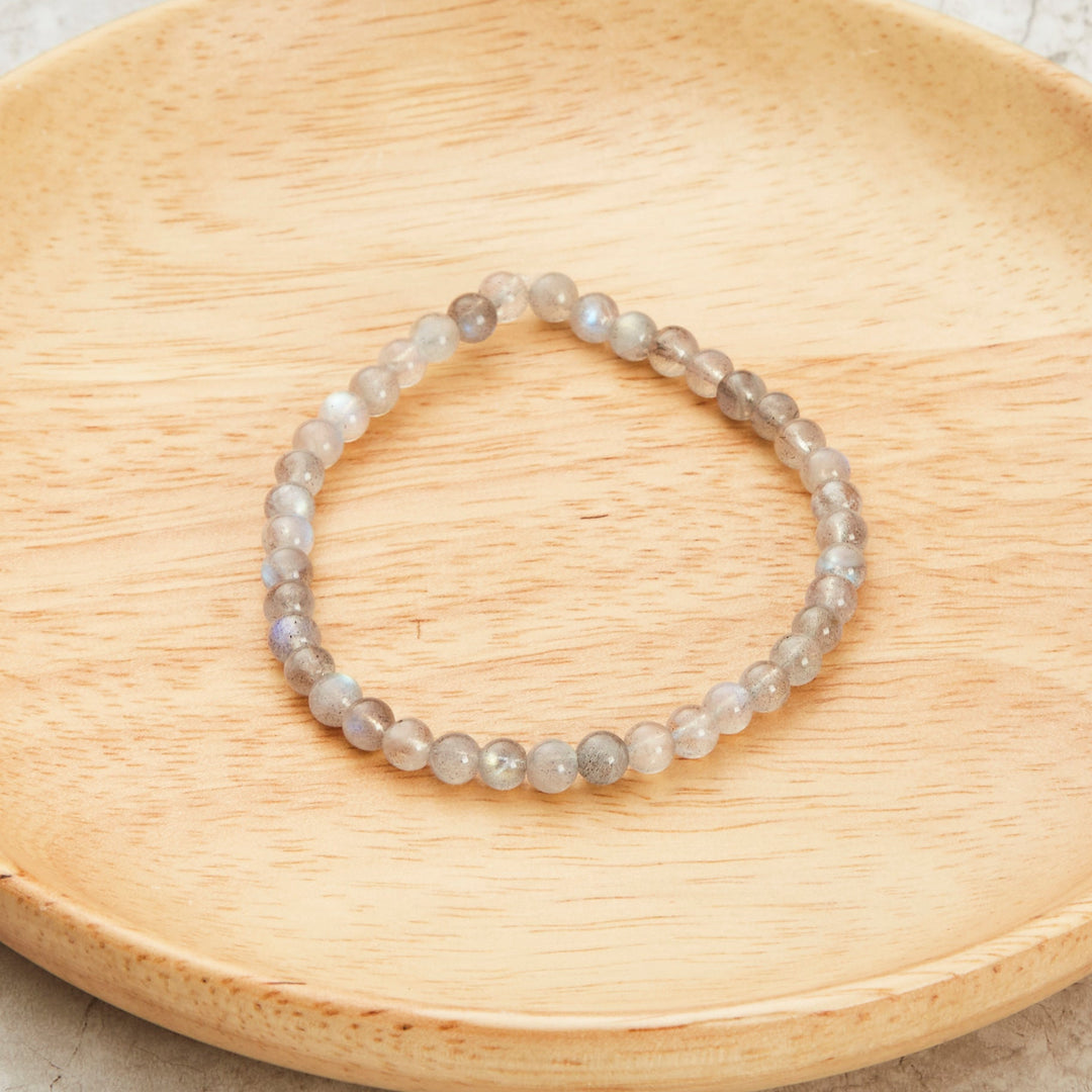 Moonstone Mini Beaded Gemstone Stretch Bracelet - Philip Jones Jewellery