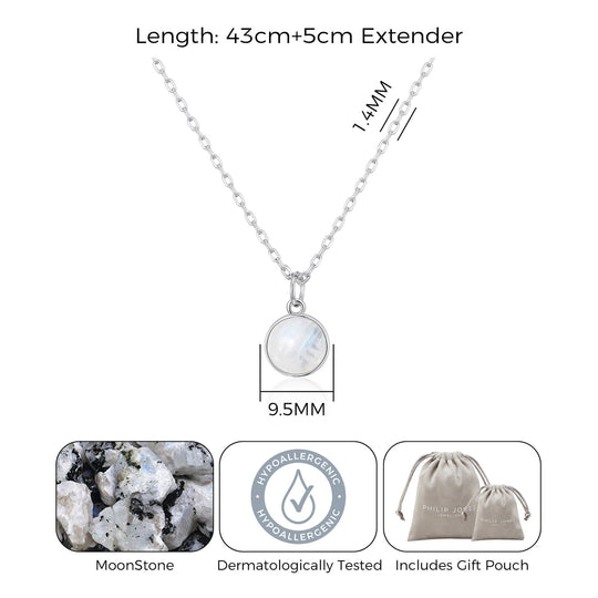 Moonstone Necklace with Quote Card - Philip Jones Jewellery