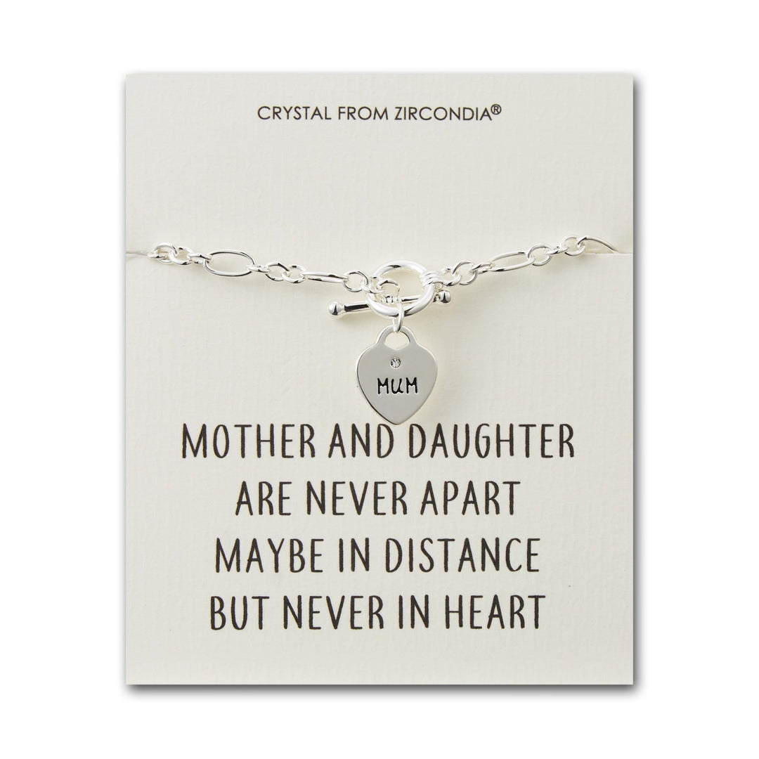 Mother and Daughter Quote Charm Bracelet Created with Zircondia® Crystals - Philip Jones Jewellery