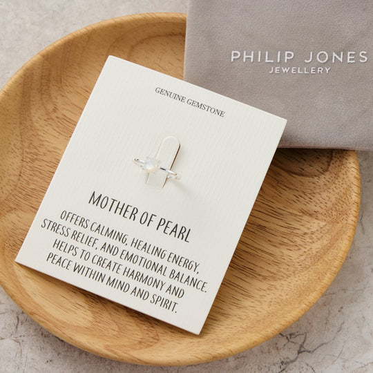 Mother of Pearl Adjustable Ring with Quote Card - Philip Jones Jewellery