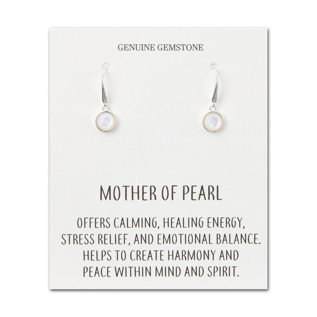 Mother of Pearl Drop Earrings with Quote Card - Philip Jones Jewellery
