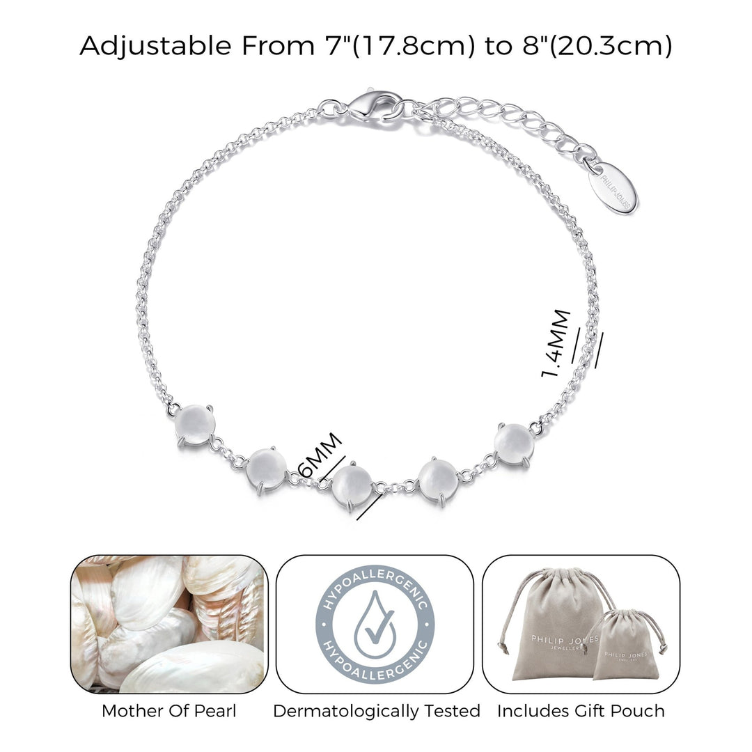 Mother of Pearl Gemstone Bracelet - Philip Jones Jewellery