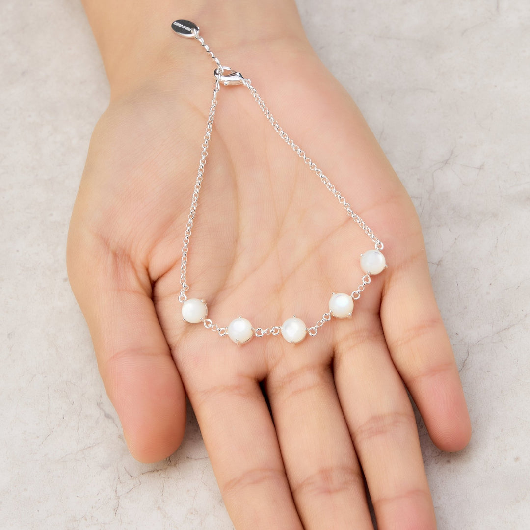 Mother of Pearl Gemstone Bracelet - Philip Jones Jewellery