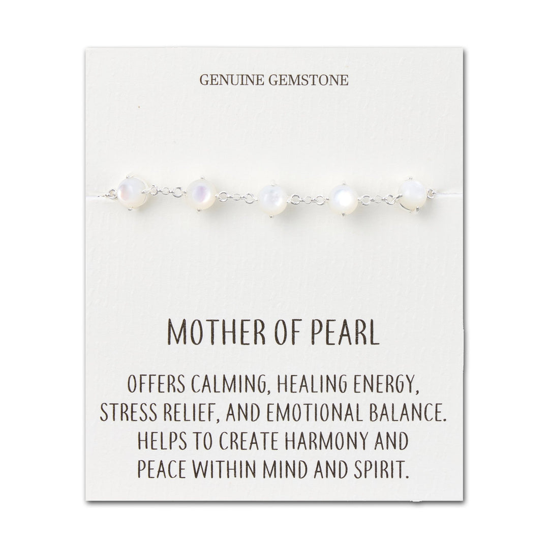 Mother of Pearl Gemstone Bracelet with Quote Card - Philip Jones Jewellery