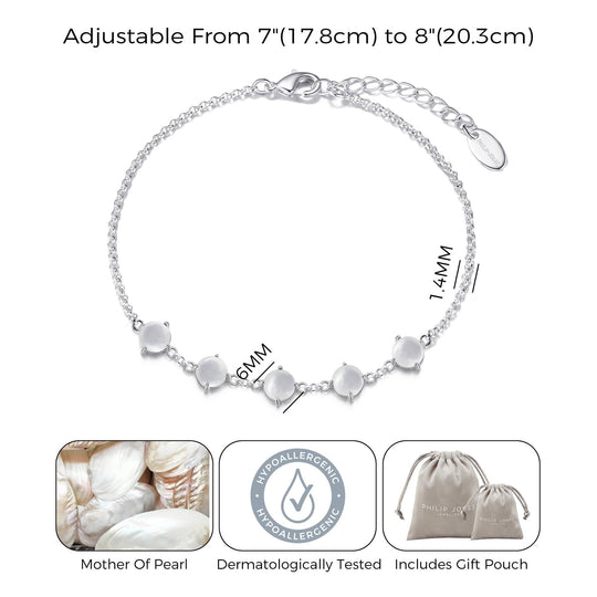 Mother of Pearl Gemstone Bracelet with Quote Card - Philip Jones Jewellery