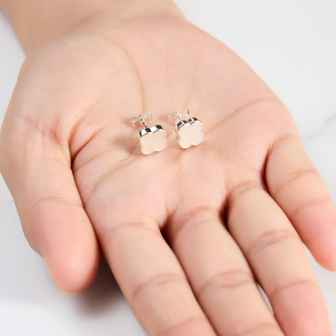 Mother of Pearl Gemstone Clover Earrings - Philip Jones Jewellery