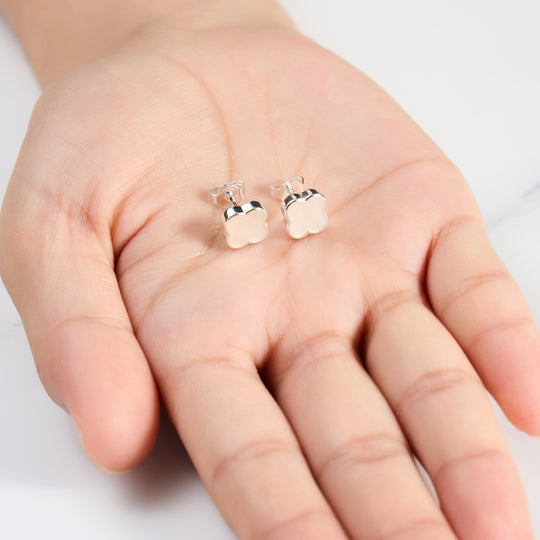Mother of Pearl Gemstone Clover Earrings - Philip Jones Jewellery