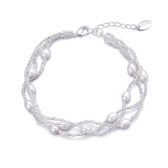 Multi Strand Freshwater Pearl Bracelet - Philip Jones Jewellery