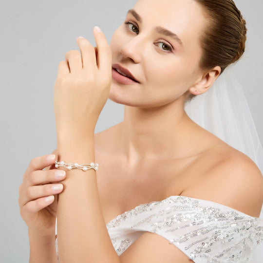 Multi Strand Freshwater Pearl Bridal Bracelet - Philip Jones Jewellery