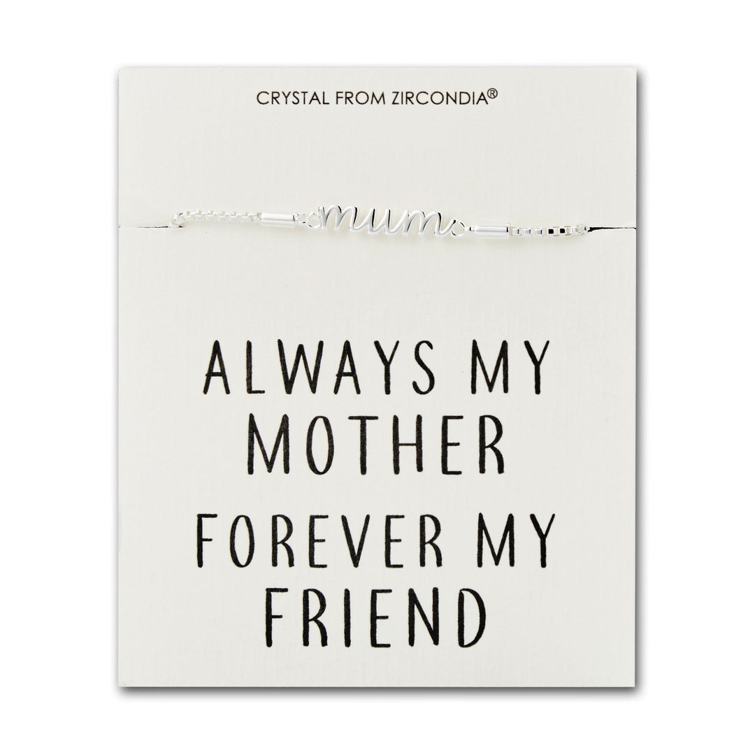 Mum Bracelet with Quote Card Created with Zircondia® Crystals - Philip Jones Jewellery