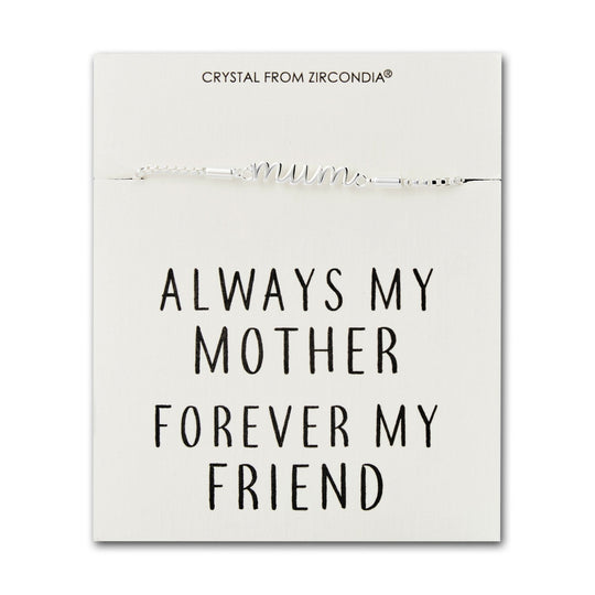 Mum Bracelet with Quote Card Created with Zircondia® Crystals - Philip Jones Jewellery
