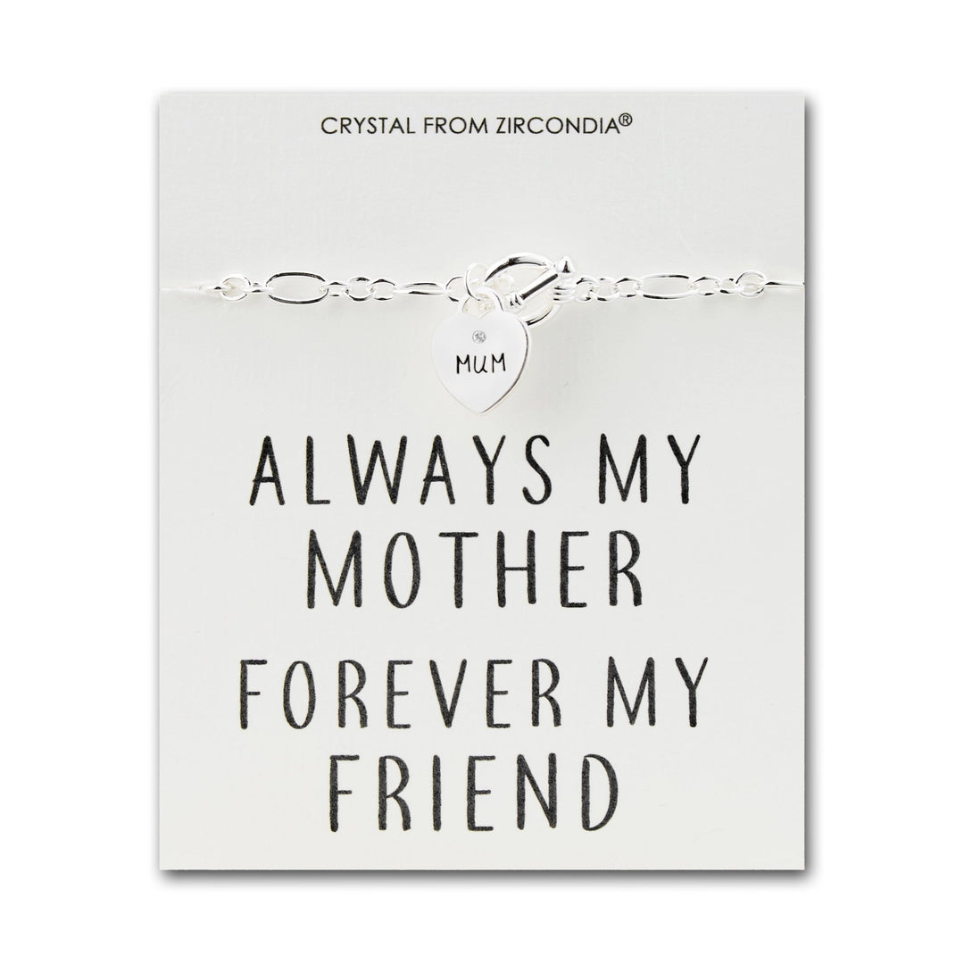 Mum Charm Bracelet with Quote Card Created with Zircondia® Crystals - Philip Jones Jewellery
