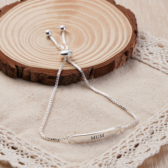 Mum ID Friendship Bracelet Created with Zircondia® Crystals - Philip Jones Jewellery