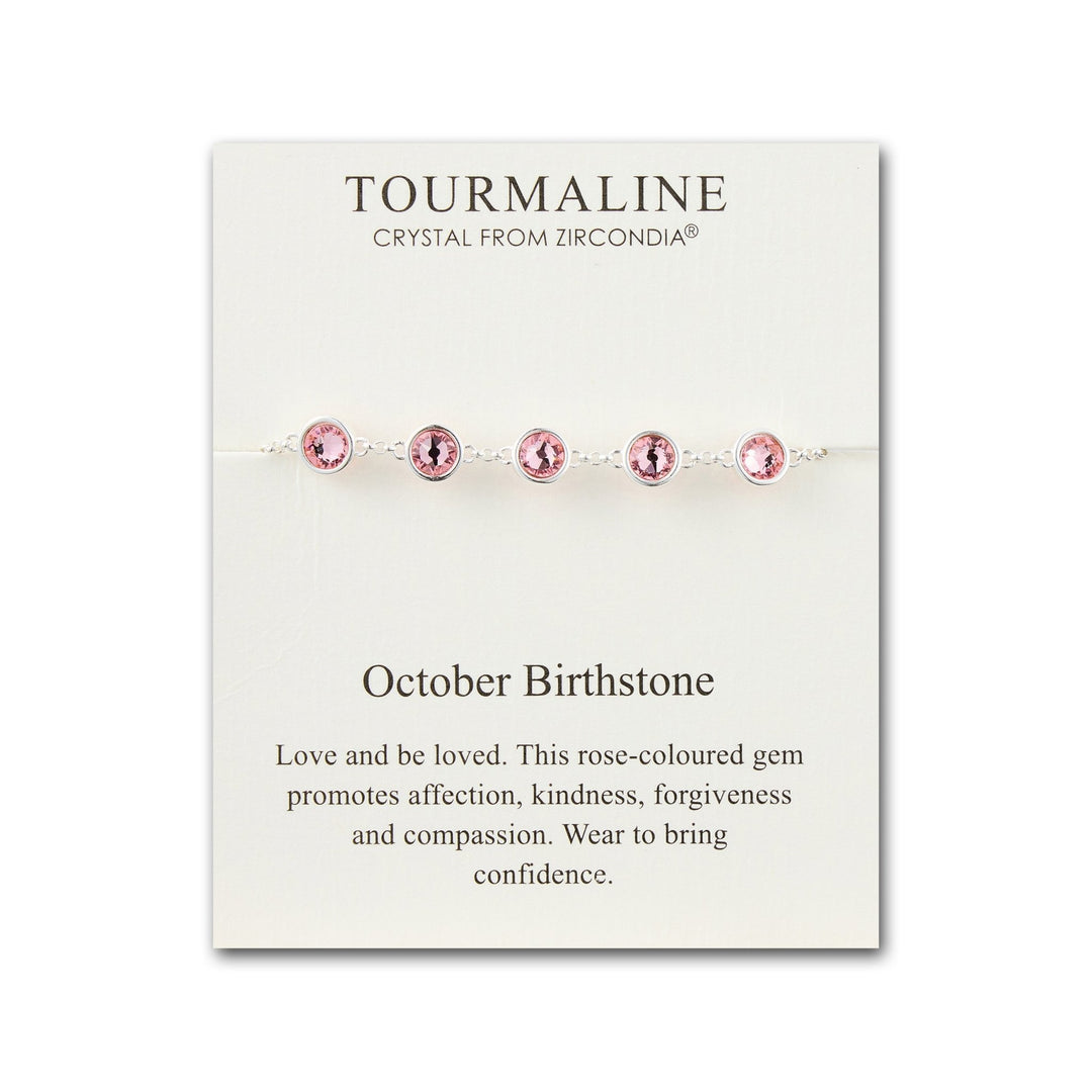 October Birthstone Bracelet Created with Tourmaline Zircondia® Crystals - Philip Jones Jewellery