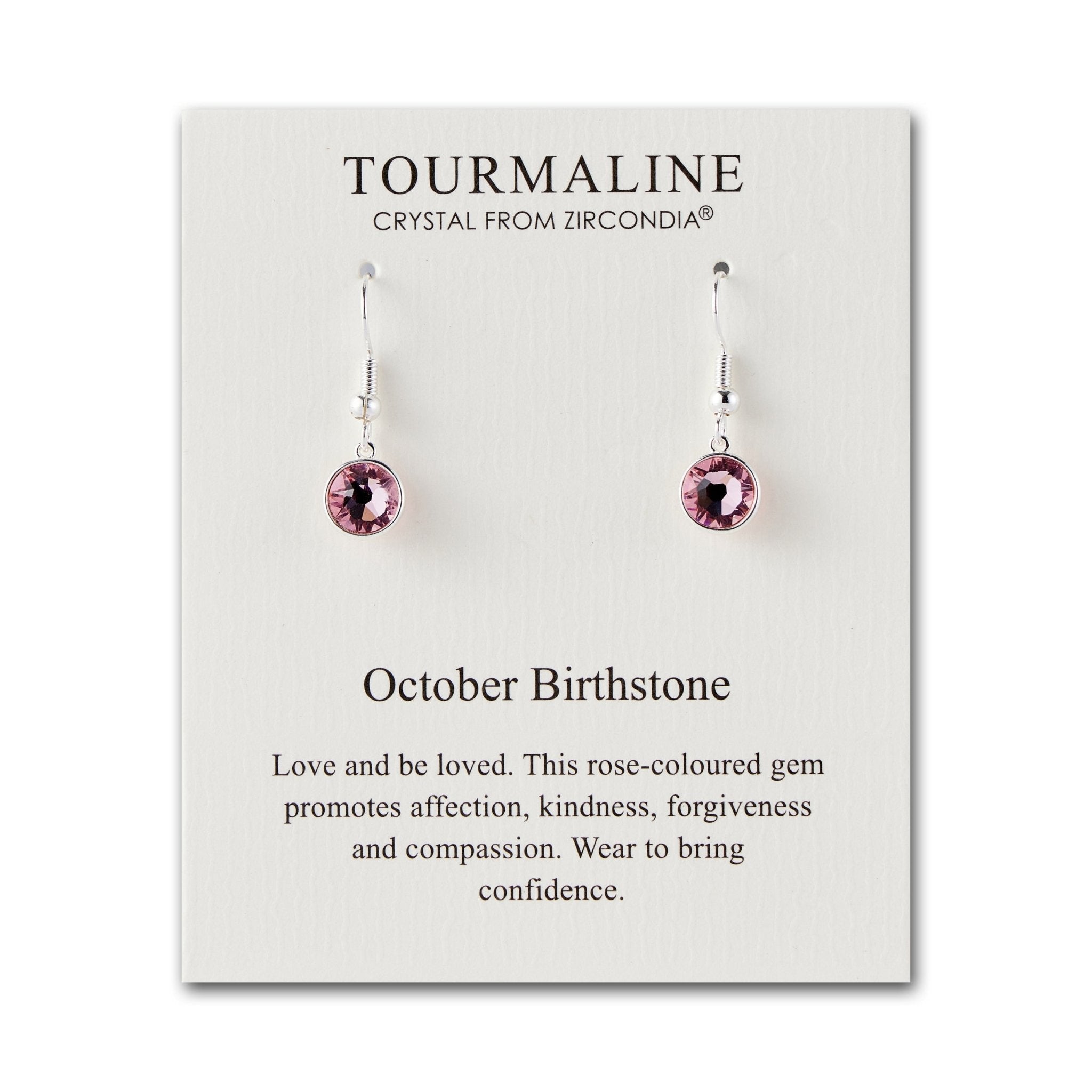 October Birthstone Drop Earrings Created with Tourmaline Zircondia