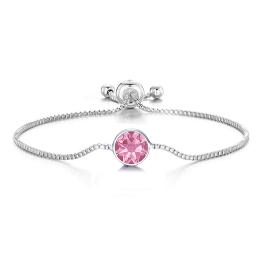 Pink Crystal Bracelet Created with Zircondia® Crystals - Philip Jones Jewellery