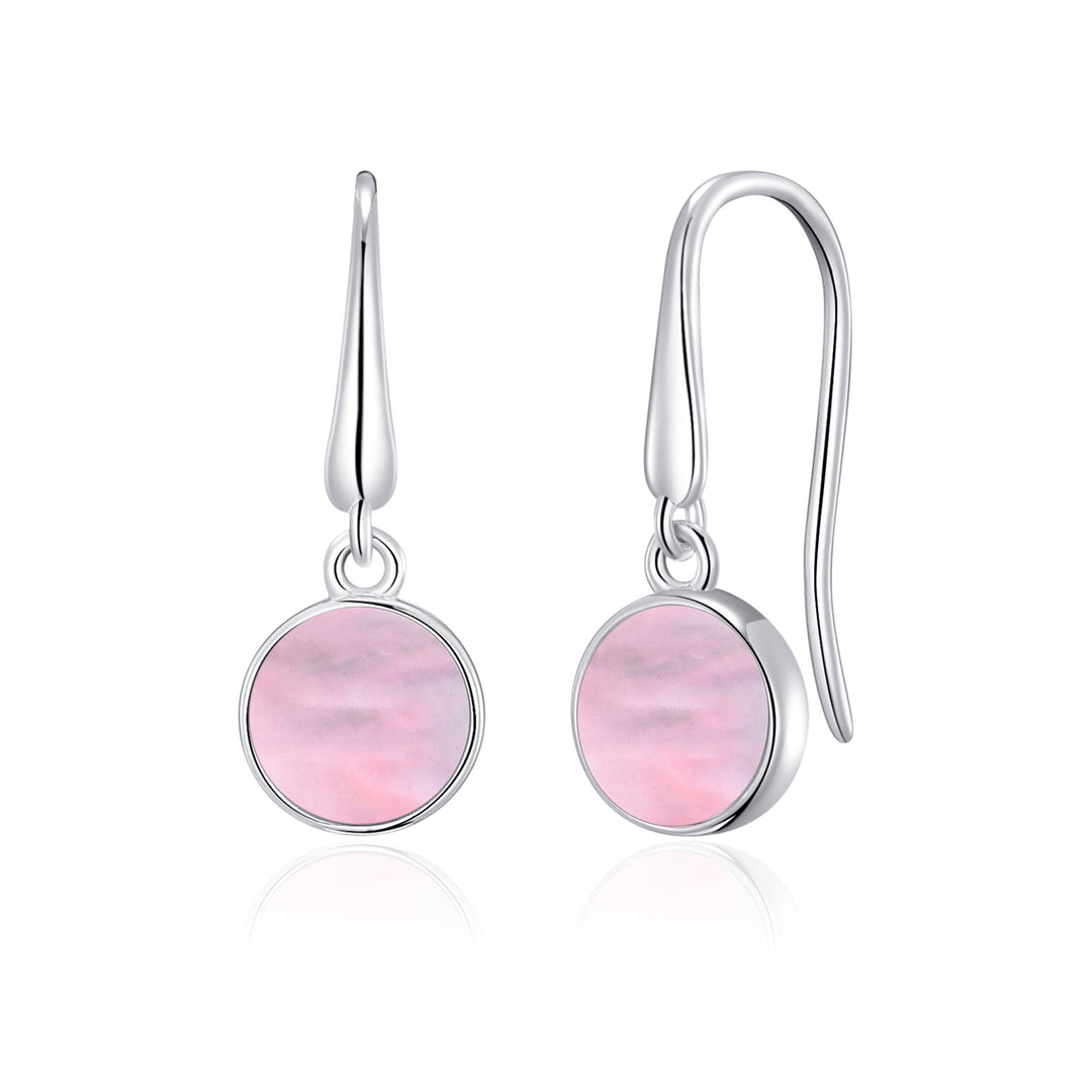 Pink Mother of Pearl Drop Earrings with Quote Card - Philip Jones Jewellery