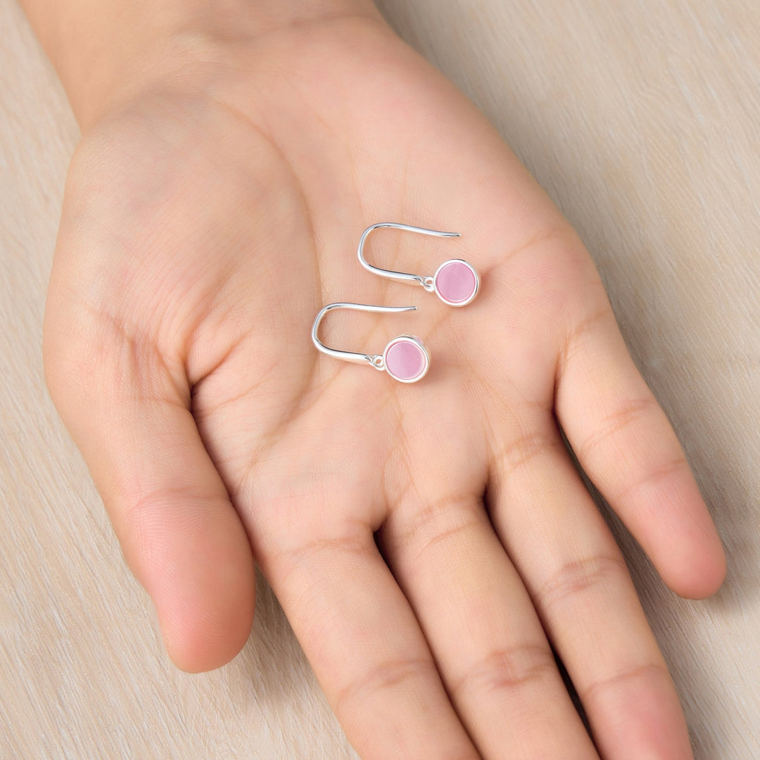 Pink Mother of Pearl Drop Earrings with Quote Card - Philip Jones Jewellery
