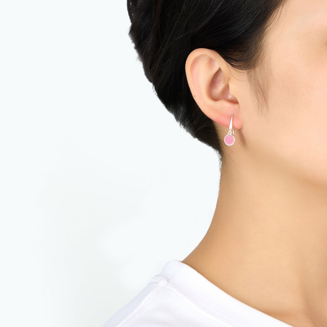 Pink Mother of Pearl Drop Earrings with Quote Card - Philip Jones Jewellery