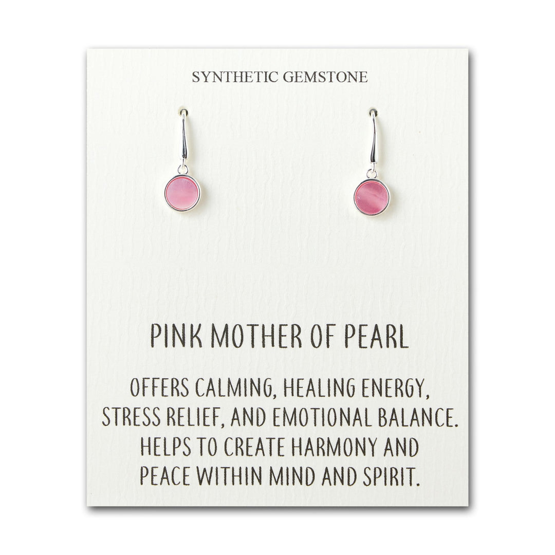 Pink Mother of Pearl Drop Earrings with Quote Card - Philip Jones Jewellery