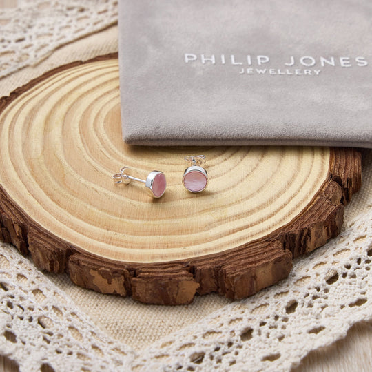 Pink Mother of Pearl Stud Earrings - Philip Jones Jewellery
