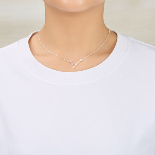 Pisces Star Sign Zodiac Constellation Necklace with Zircondia® Crystals - Philip Jones Jewellery