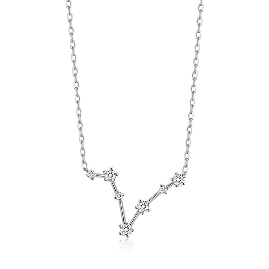 Pisces Star Sign Zodiac Constellation Necklace with Zircondia® Crystals - Philip Jones Jewellery