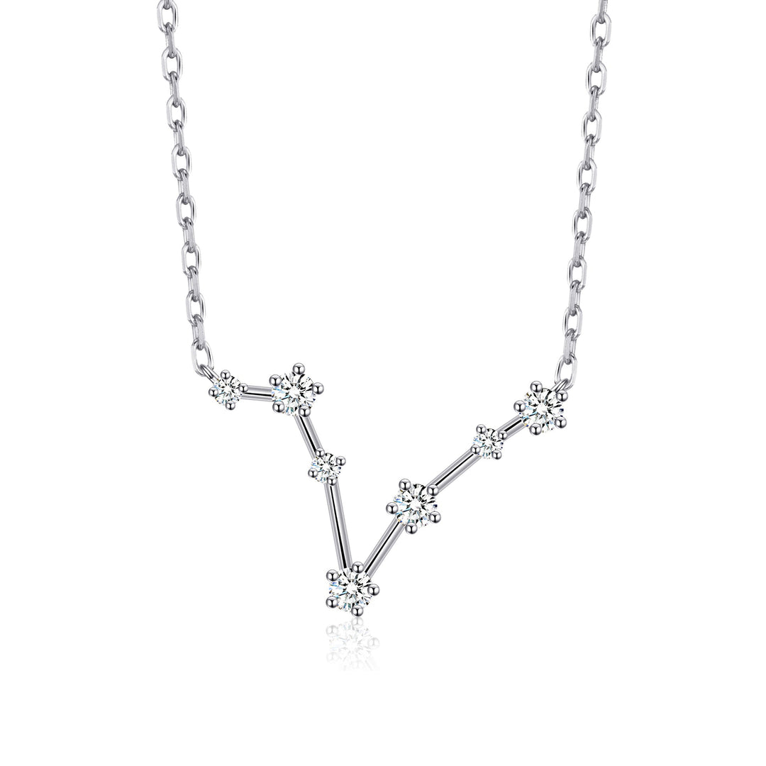 Pisces Star Sign Zodiac Constellation Necklace with Zircondia® Crystals - Philip Jones Jewellery