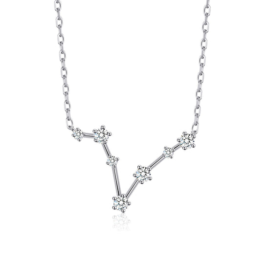 Pisces Star Sign Zodiac Constellation Necklace with Zircondia® Crystals - Philip Jones Jewellery