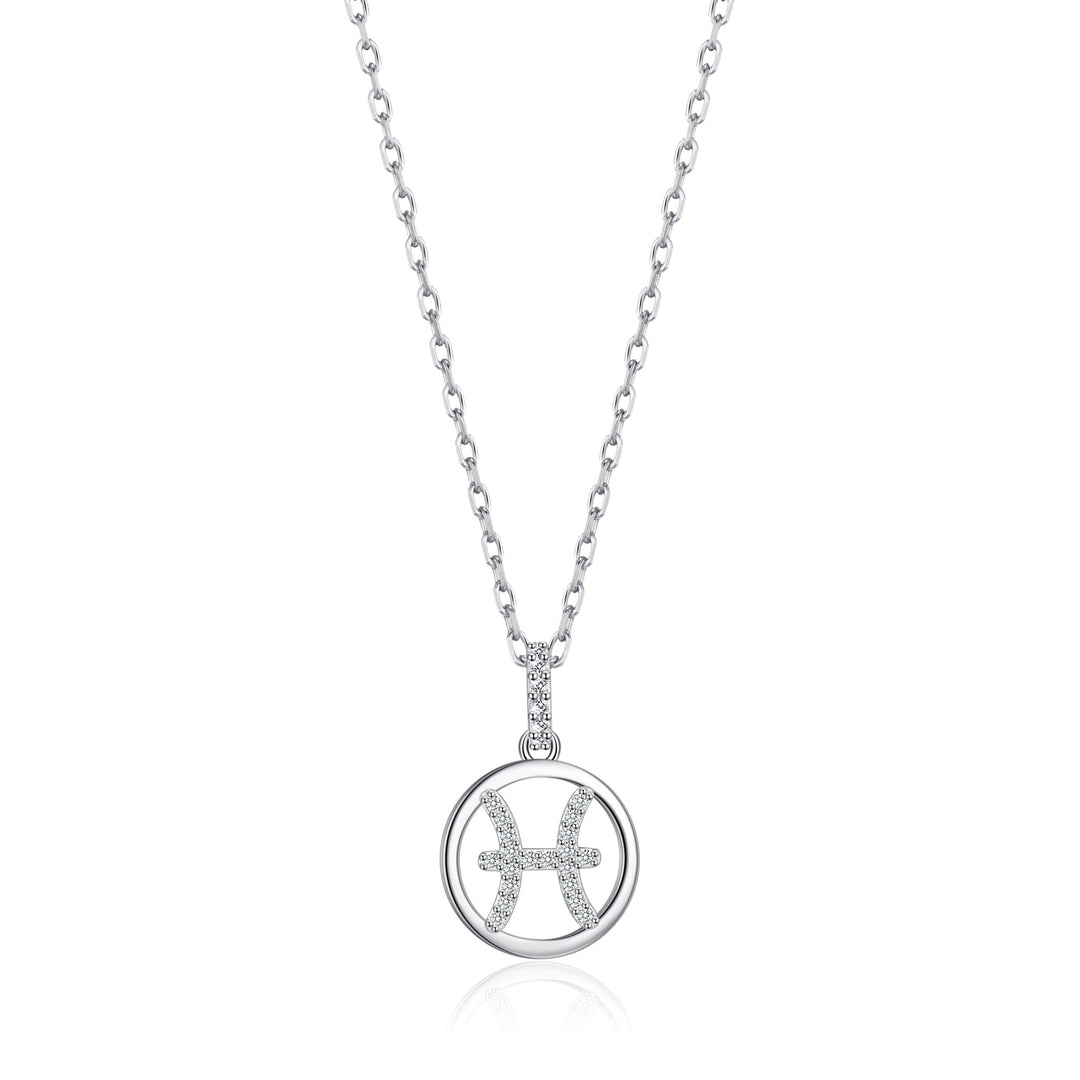 Pisces Star Sign Zodiac Necklace with Zircondia® Crystals - Philip Jones Jewellery
