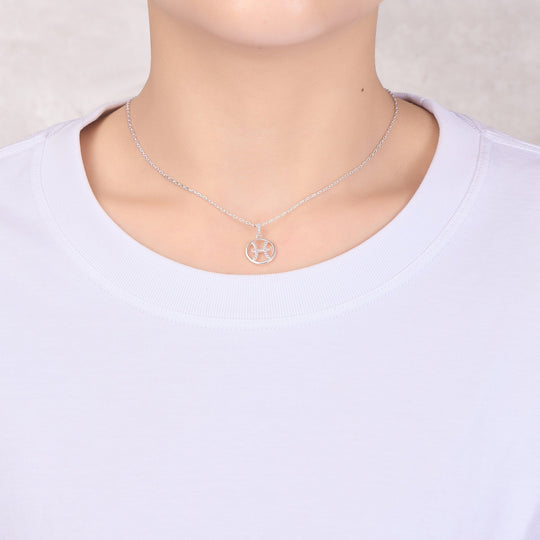 Pisces Star Sign Zodiac Necklace with Zircondia® Crystals - Philip Jones Jewellery