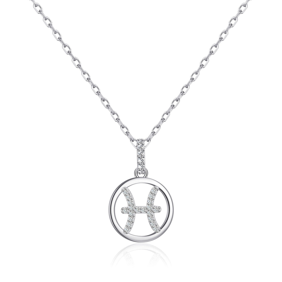 Pisces Star Sign Zodiac Necklace with Zircondia® Crystals - Philip Jones Jewellery