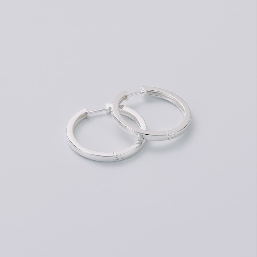 Silver Plated 30mm Plain Hoop Earrings