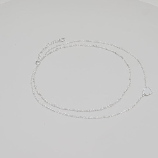 Silver Plated Double Layered Heart Necklace Video