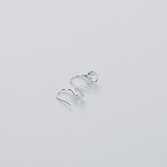 Silver Plated Atlas Earrings Created with Zircondia® Crystals