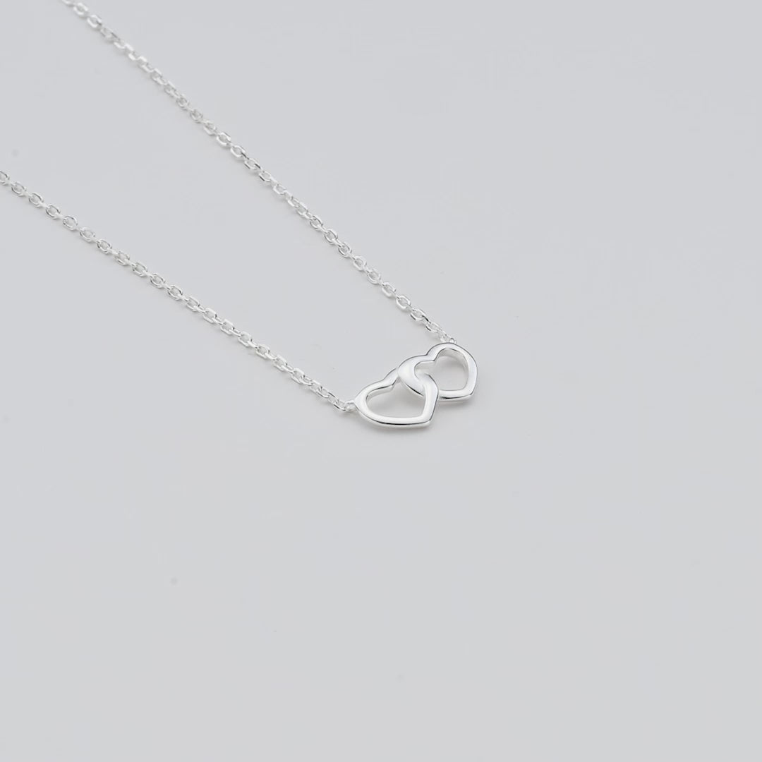 Sterling Silver Mother and Daughter Quote Heart Link Necklace Video
